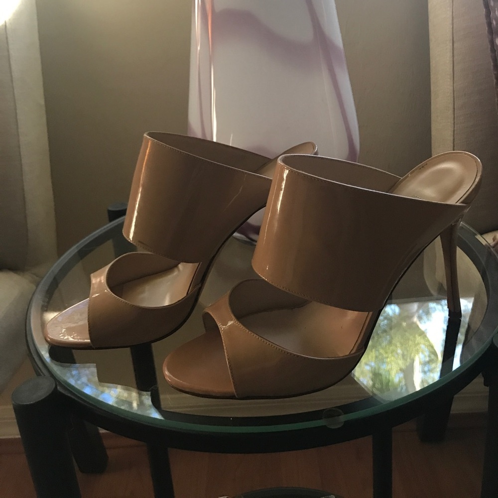 MANOLO BLAHNIK nude Ripta double-band mule slide - Picture 2 of 8